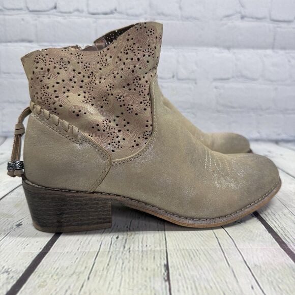 Corkys Chelsea Ankle Booties Women Size 8 Brown Faux Leather Western Shoes - Picture 1 of 12